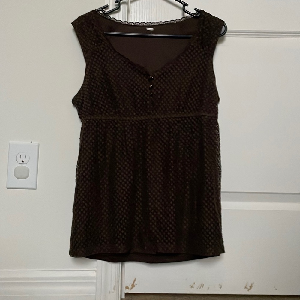 Cute brown lace top Y2K